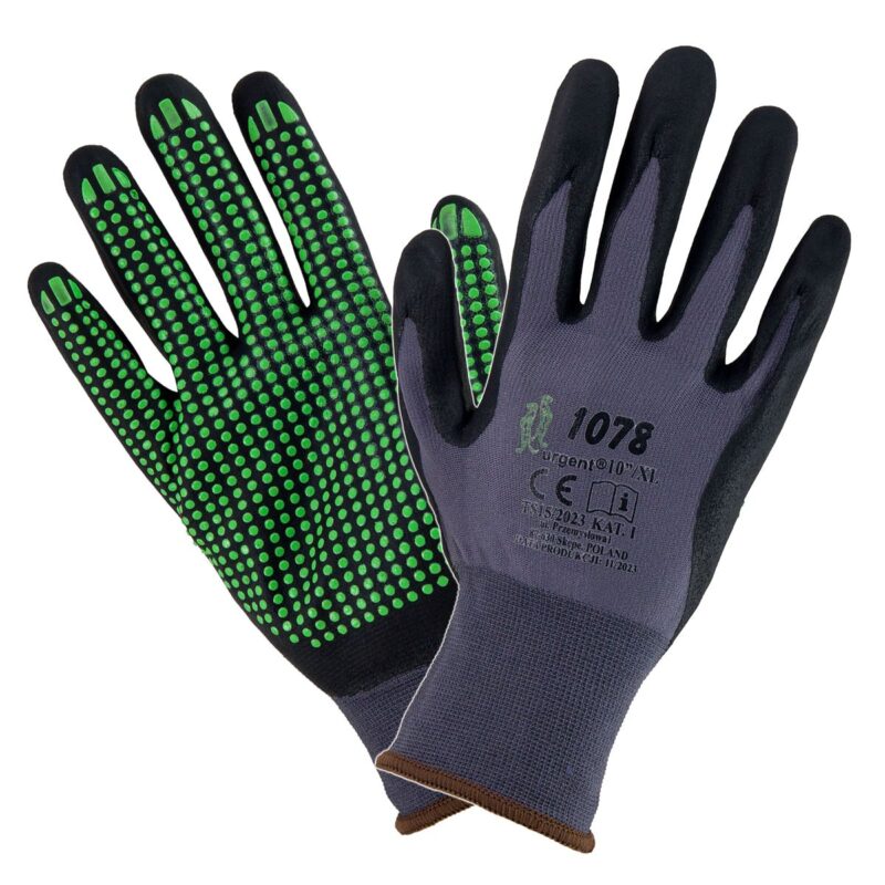 Mănuși impregnate acoperite cu nitril/PU 1078